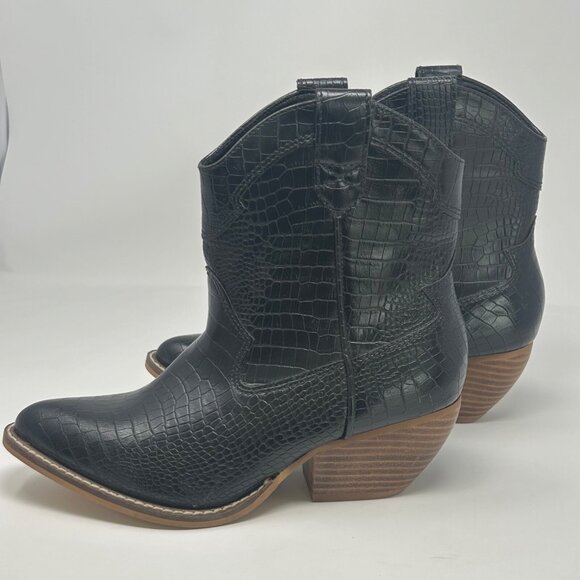 A Rider Girl Ankle Boot, Eleanor Faux Snake Skin Size 7 Western Cowgirl - Picture 3 of 7